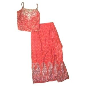 Liz Claiborne Bohemian Red Skirt Set